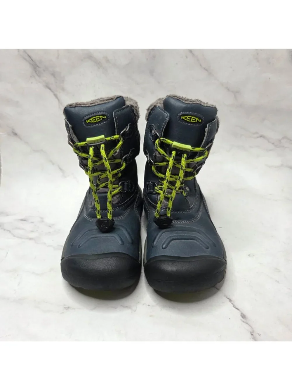 Keen Basin WP Blue Winter Snow Boots Waterproof Fleece Lined Kids Boys 2